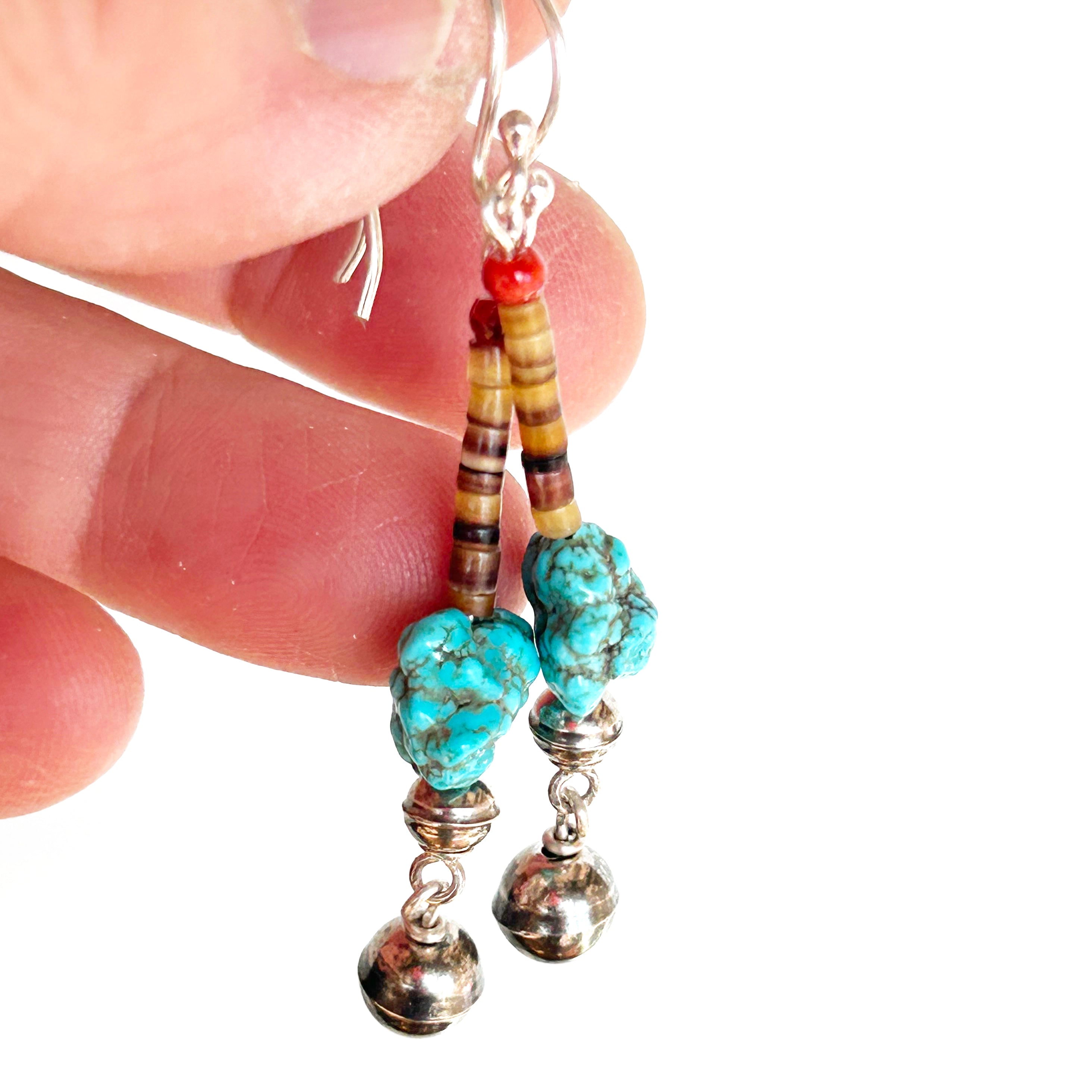 AAA SONORAN TURQUOISE and Shell Spiny Oyster Earrings Southwest Boho