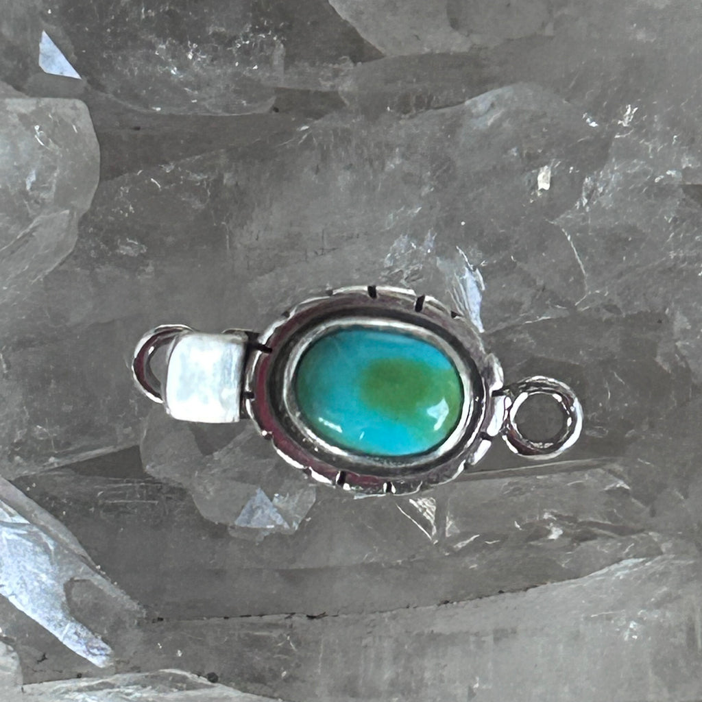AAA Lime Green Sonoran GoldTurquoise Clasp Sterling 7x9mm Southwestern