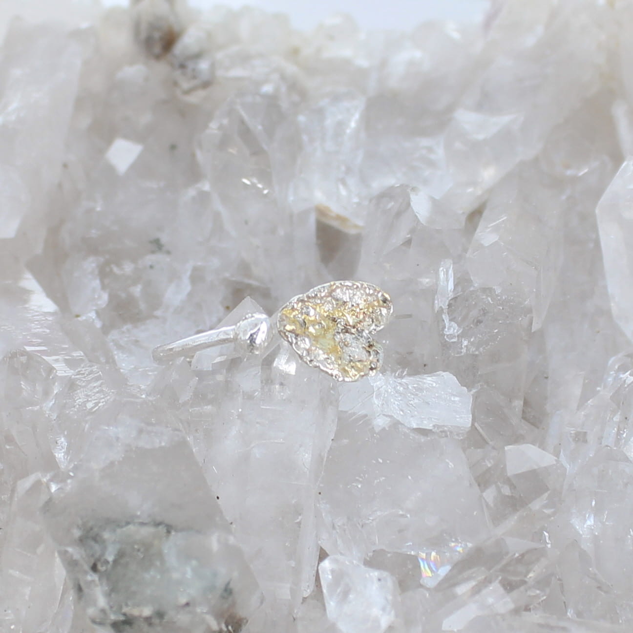 Leaf and Bud Ring Sterling And 22K Gold Accents