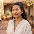 Navajo Hand Made Melon Beads and Carico Lake Turquoise Earrings Sterling