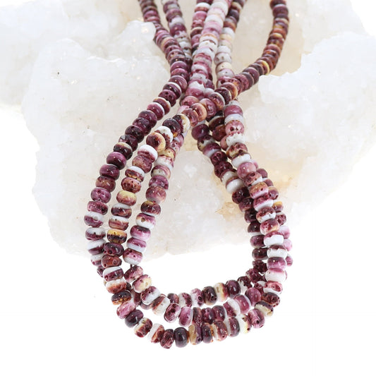 Purple White Spiny Oyster Beads 6Mm Rondelles 16"