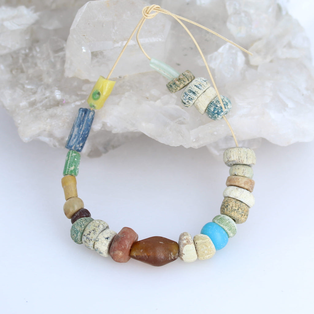 Beautiful ANCIENT MALI Dig Beads Strand 5.75"