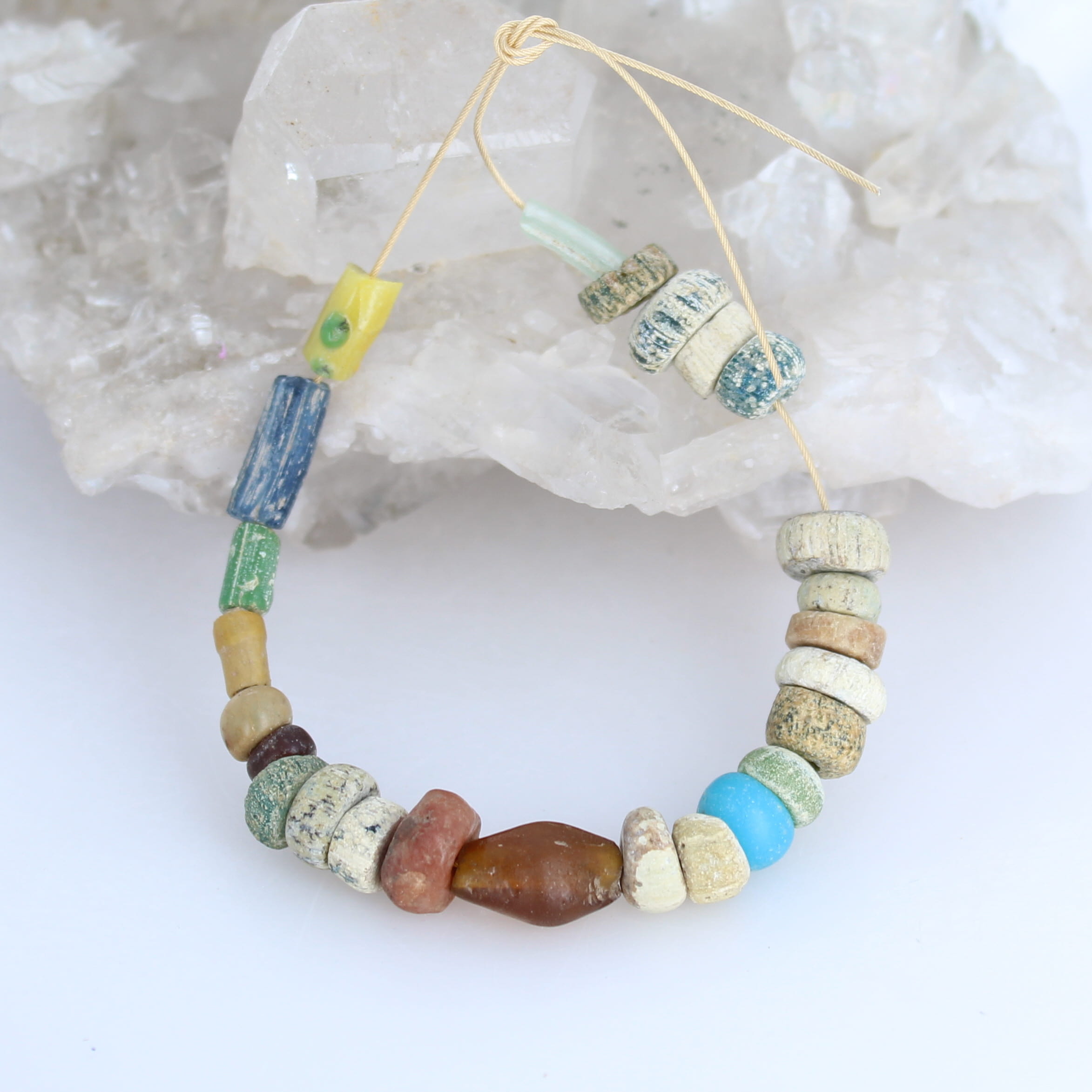Beautiful ANCIENT MALI Dig Beads Strand 5.75"