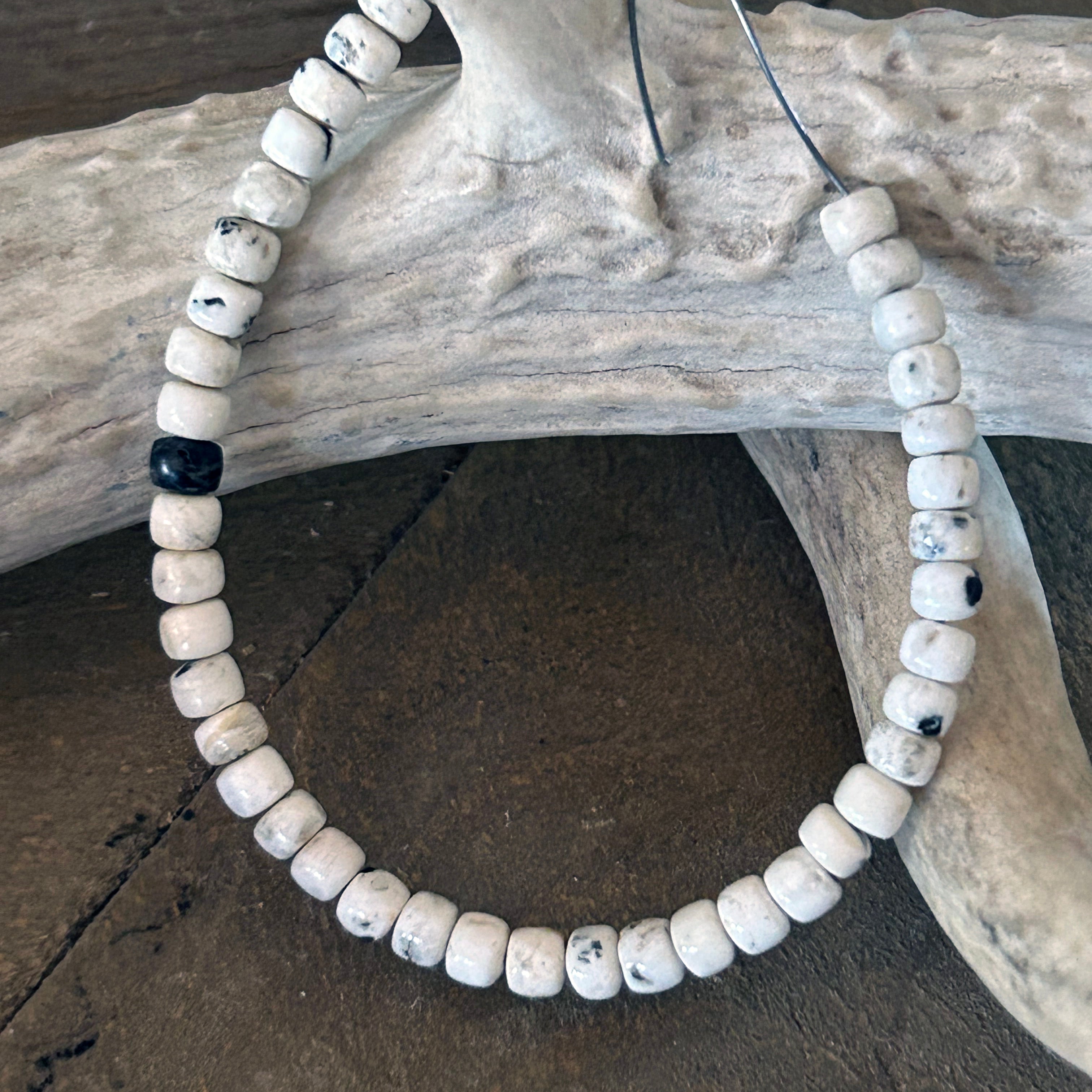 AAA White Nevada Turquoise White Buffalo Beads Pueblos 5x4mm 8"
