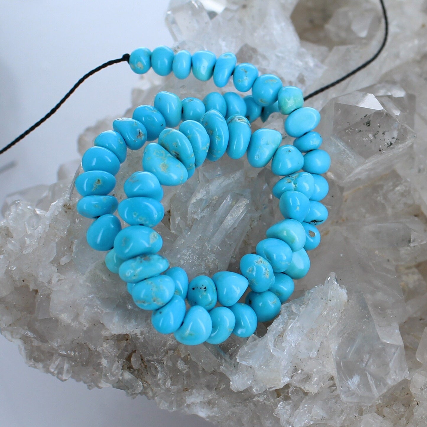 Blue Kingman Turquoise Beads Nuggets 4-6.5mm 8"