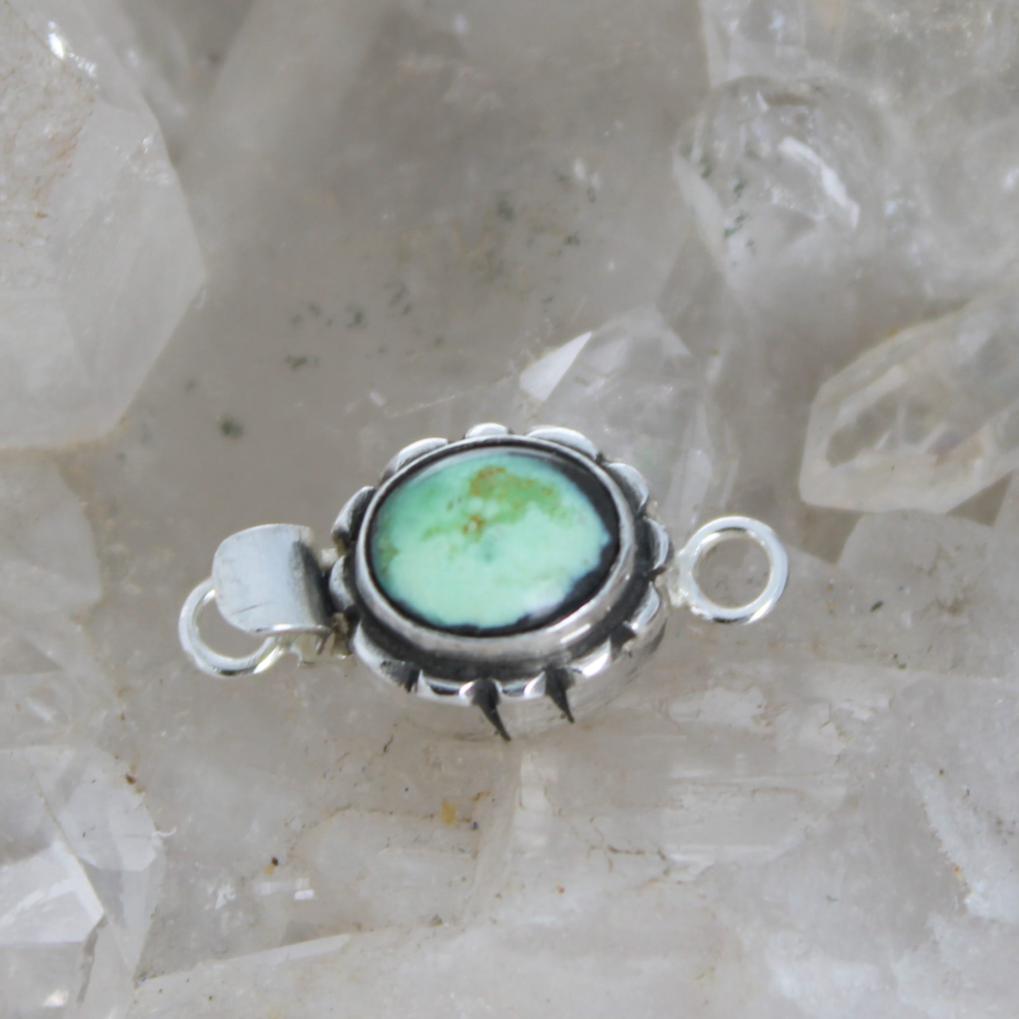 Gorgeous Mint Green Carico Lake Turquoise Sterling Clasp Southwestern