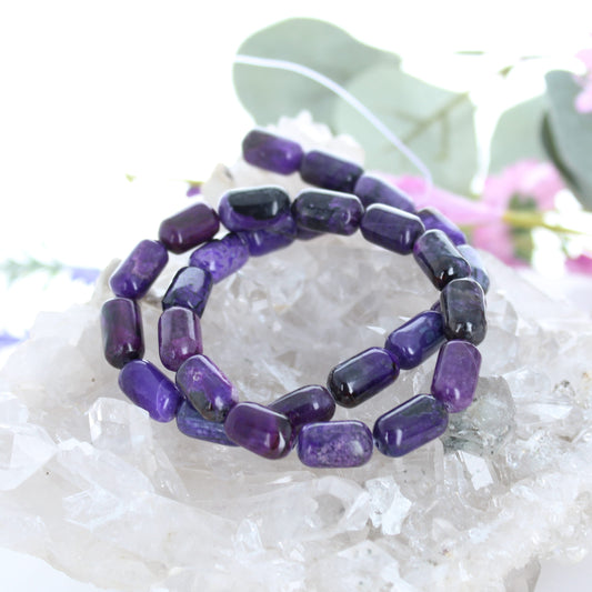Deep Magenta AFRICAN SUGILITE BEADS Barrels 13x8mm 16"