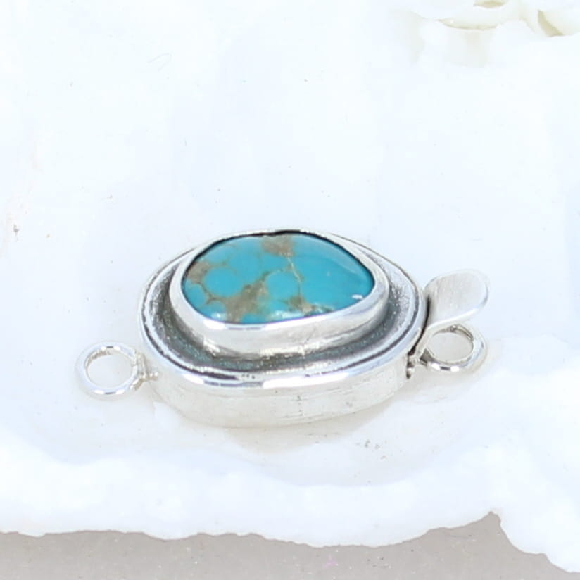 Vintage HACHITA TURQUOISE Clasp Sterling New Mexico Turquoise -NewWorldGems