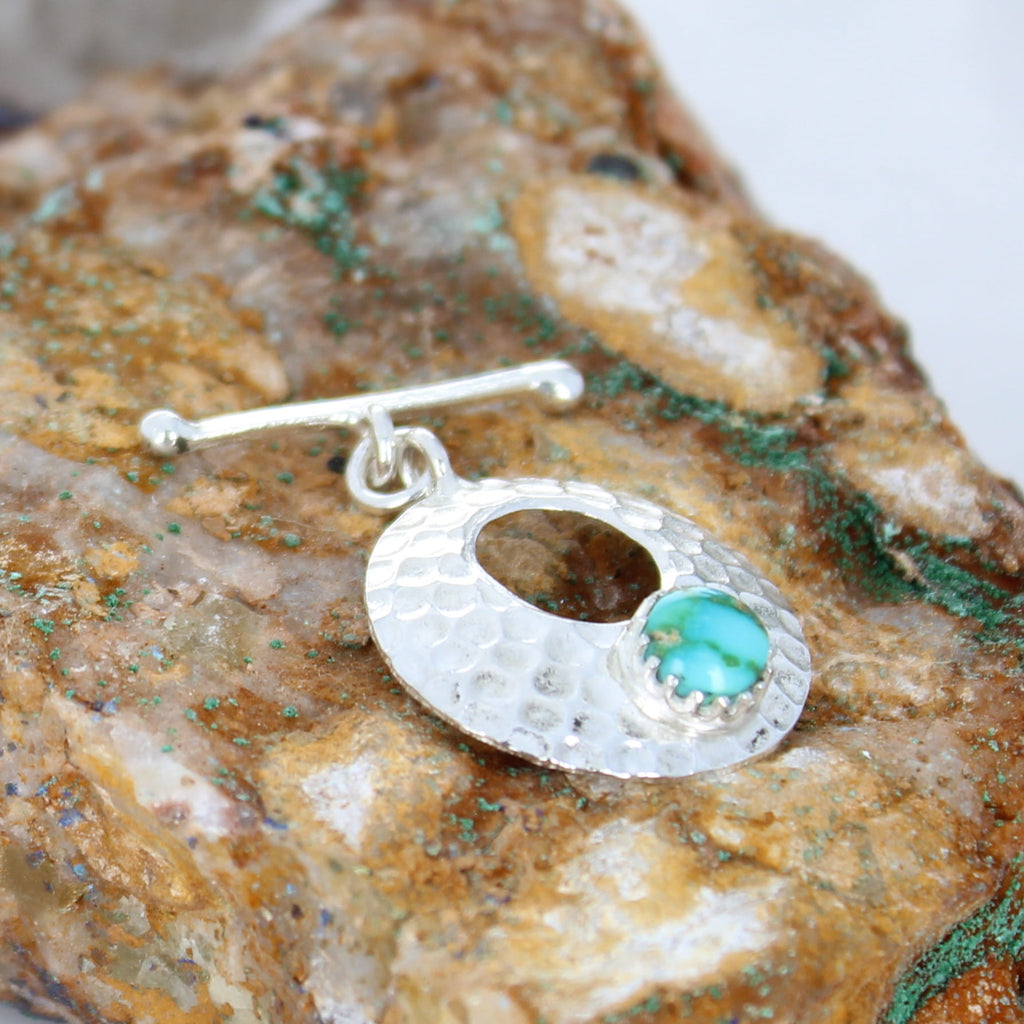 Blue Sonoran Mountain Turquoise Toggle Clasp Sterling 7mm