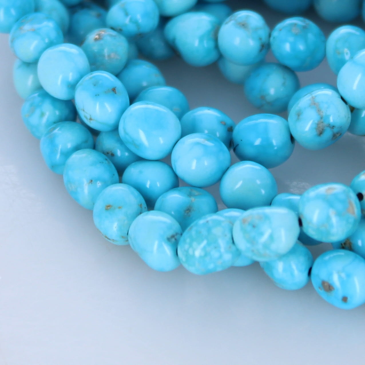 Gorgeous BLUEBIRD Mine Turquoise Beads 6.5mm 16"