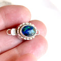 AAA Azurite Clasp Sterling 8x10mm Oval Southwestern Style