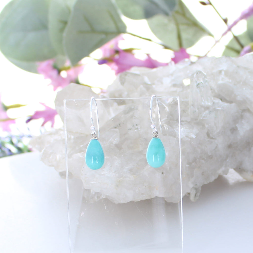 AAA Robins Egg Blue CAMPITOS TURQUOISE Earrings Teardrops Sterling