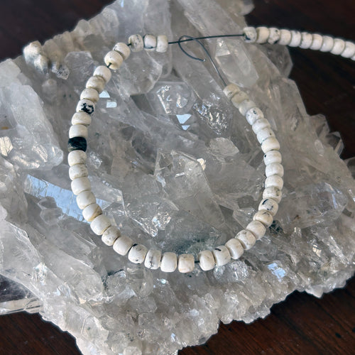 AAA White Nevada Turquoise White Buffalo Beads Pueblos 5x4mm 8"