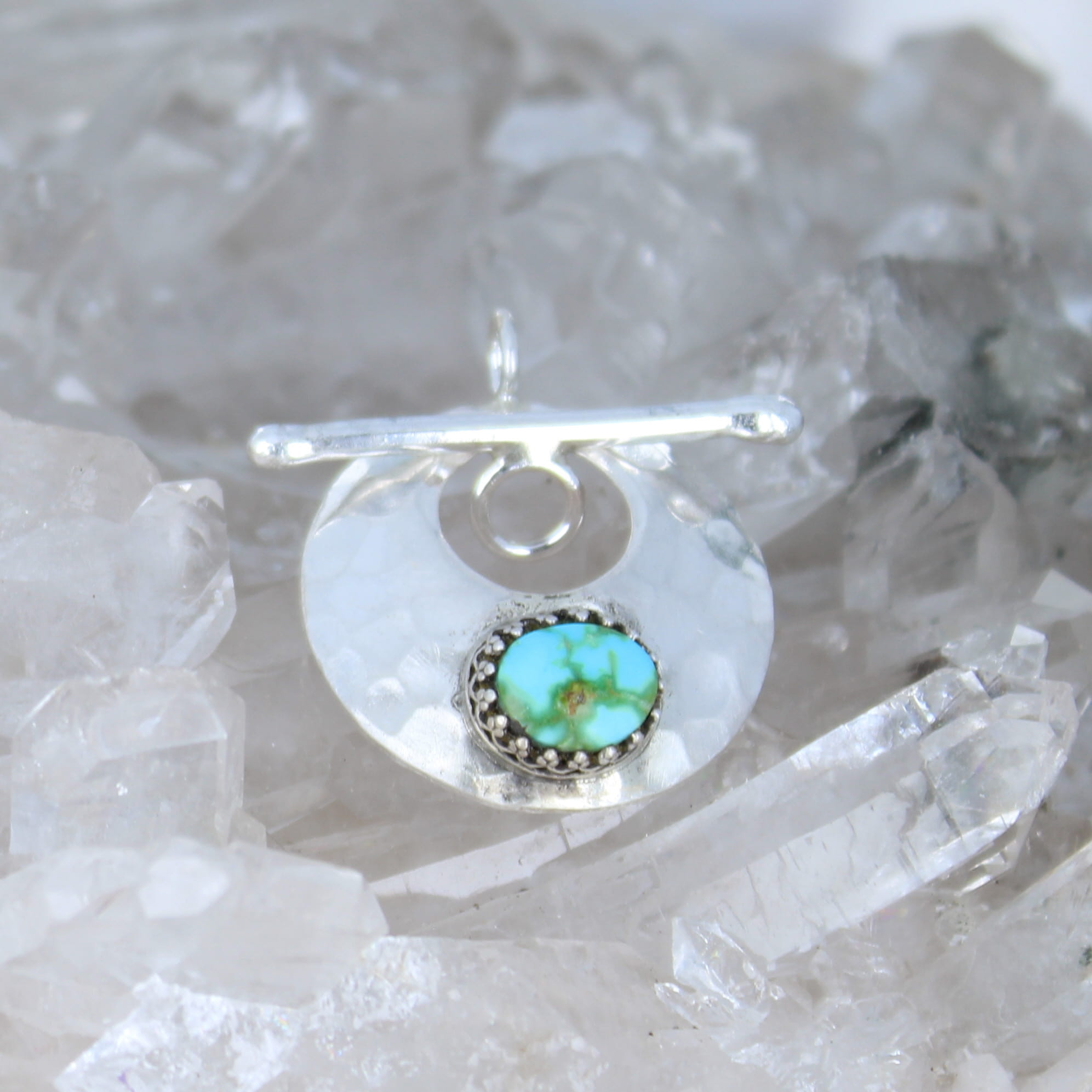 Blue Sonoran Mountain Turquoise Toggle Clasp Sterling 24mm