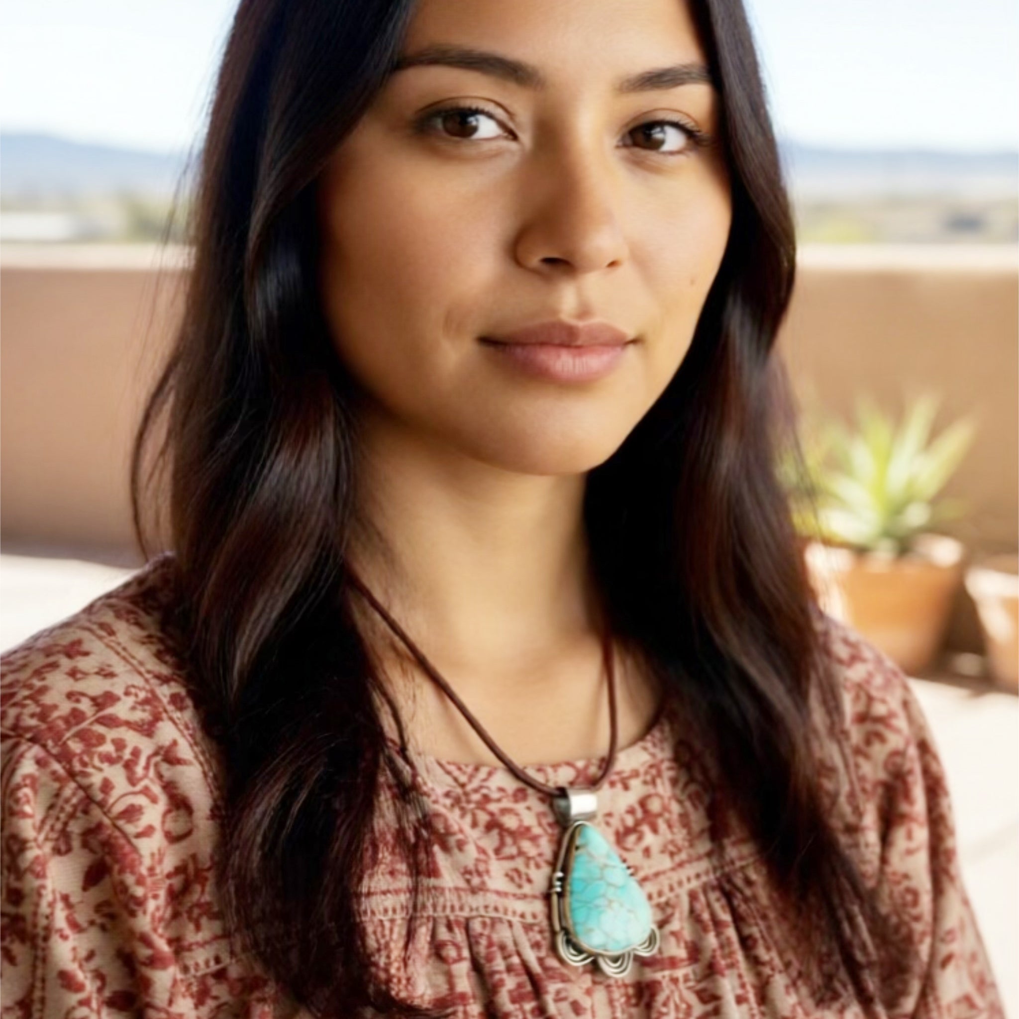 RARE DRY Creek Turquoise Sterling Pendant Spiral Design Necklace