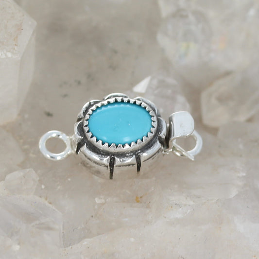 AAA Blue Sleeping Beauty Turquoise Clasp Oval 9x10mm Southwestern Design