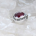AAA Faceted Garnet Clasp Ball Design 11x8mm