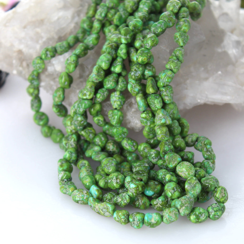 Brilliant Sonoran Gold Turquoise Lime Green 6-6.5mm 8"