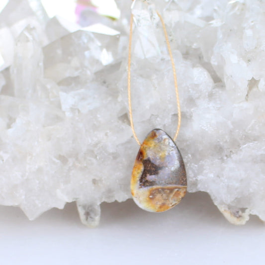 Australian Golden Boulder Opal Golden Pendant #2