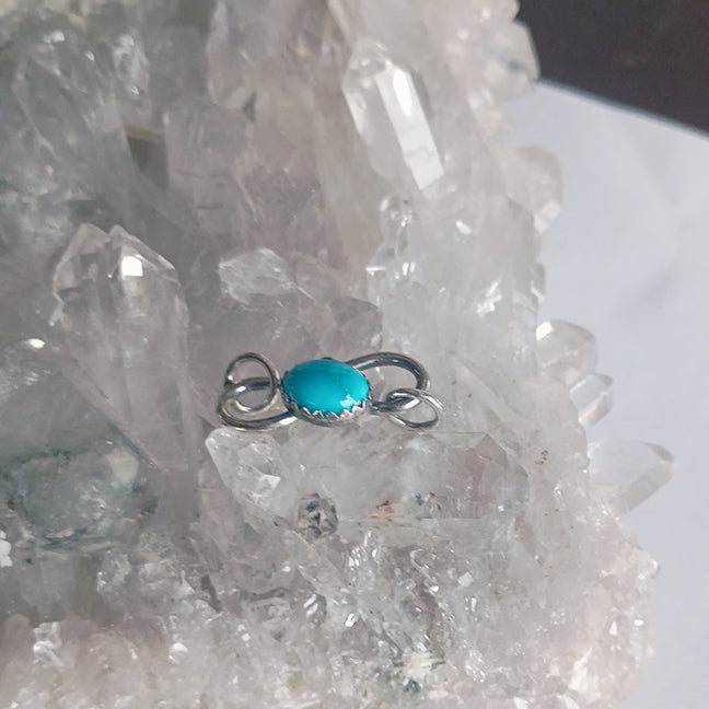 AAA Blue Ridge Orvil Jack Turquoise Sterling Clasp S Shape Large 8x10mm