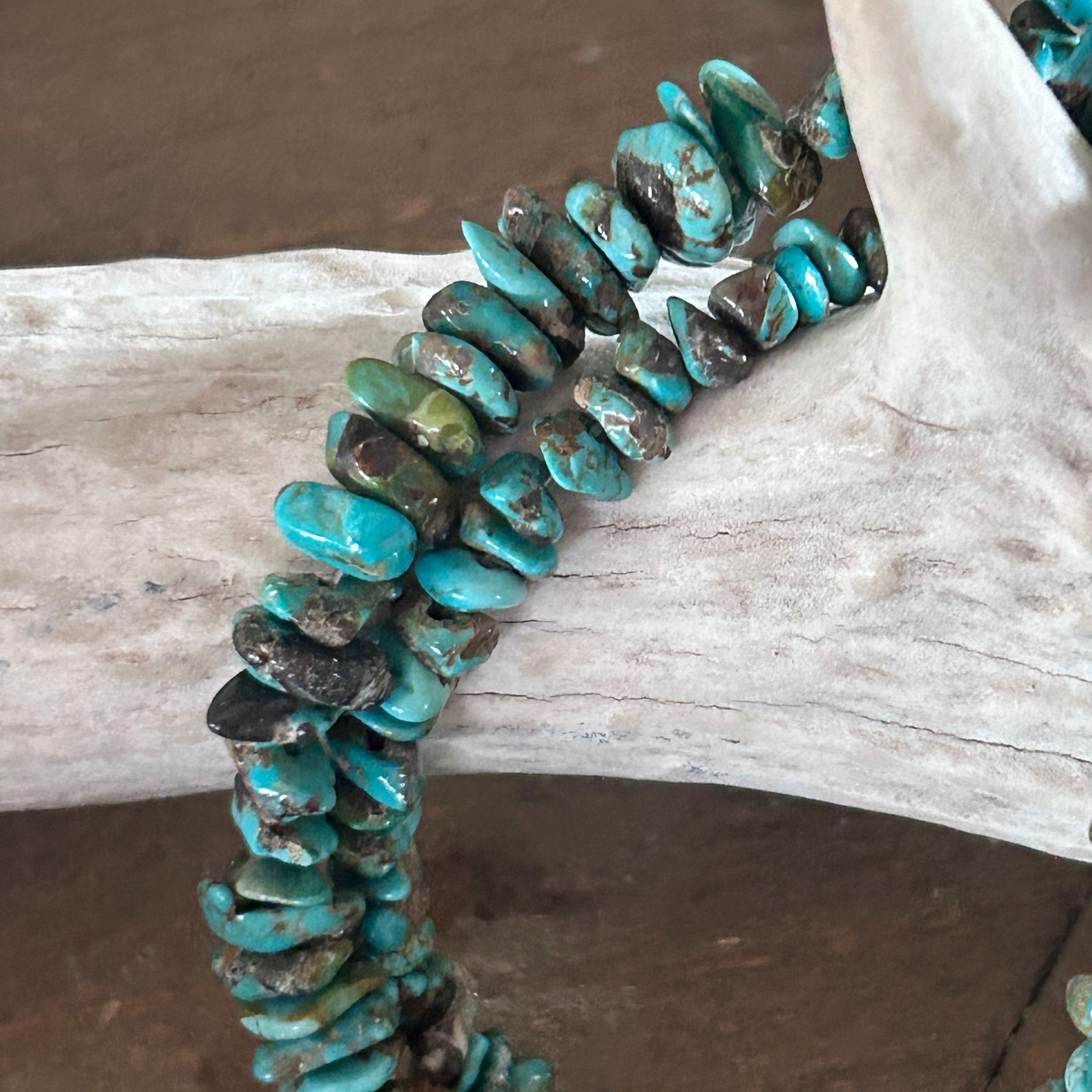 CARICO LAKE TURQUOISE Beads Teal Forest Green 4-11mm 16"