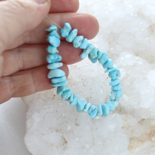 Sky Blue LONE MOUNTAIN Turquoise Beads 7-8mm Nugget Shape 4"