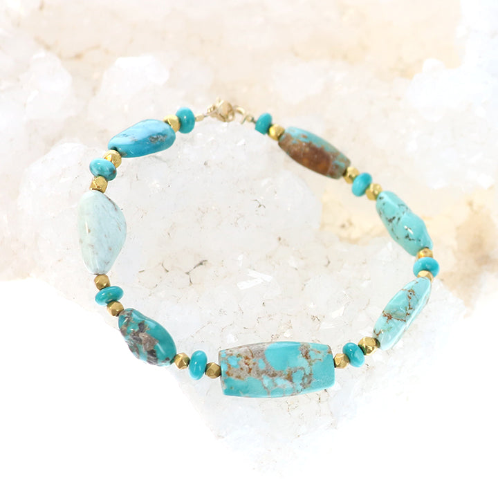 Gold Carico Lake Turquoise Bracelet 18k