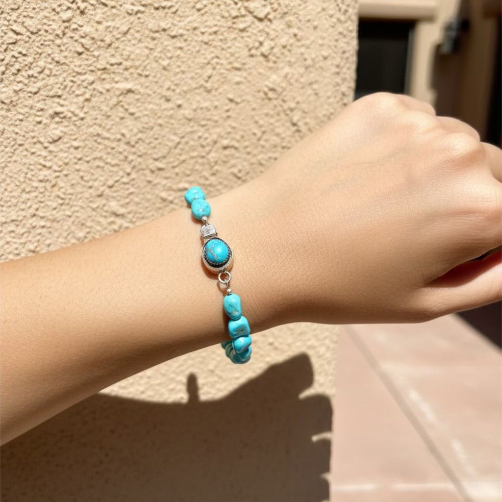 KINGMAN TURQUOISE BRACELET Sterling Silver Southwestern
