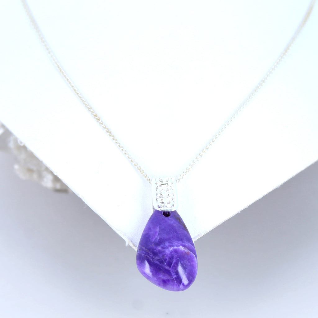 5 Star Regal SUGILITE Pendant Sterling Silver Chain and Bail #3