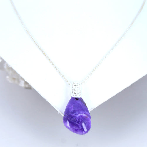 5 Star Regal SUGILITE Pendant Sterling Silver Chain and Bail #3