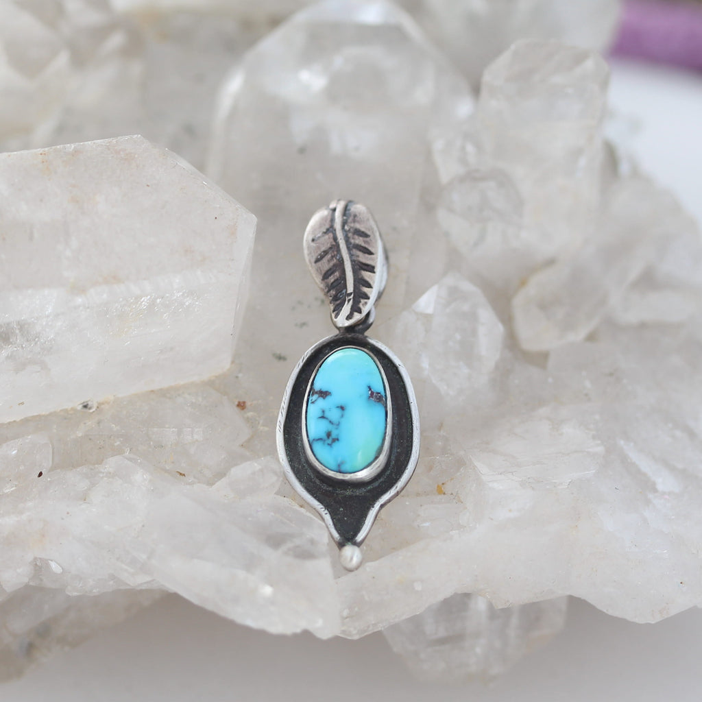 Blue Sonoran Rose Turquoise Centerpiece Pendant Sterling Silver #3