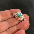 AAA Vintage Godber Nevada Turquoise Sterling Silver Clasp 7x9mm
