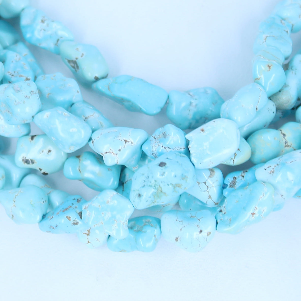 Rare LONE MOUNTAIN TURQUOISE Beads 9-14mm Light Sky Blue 16"