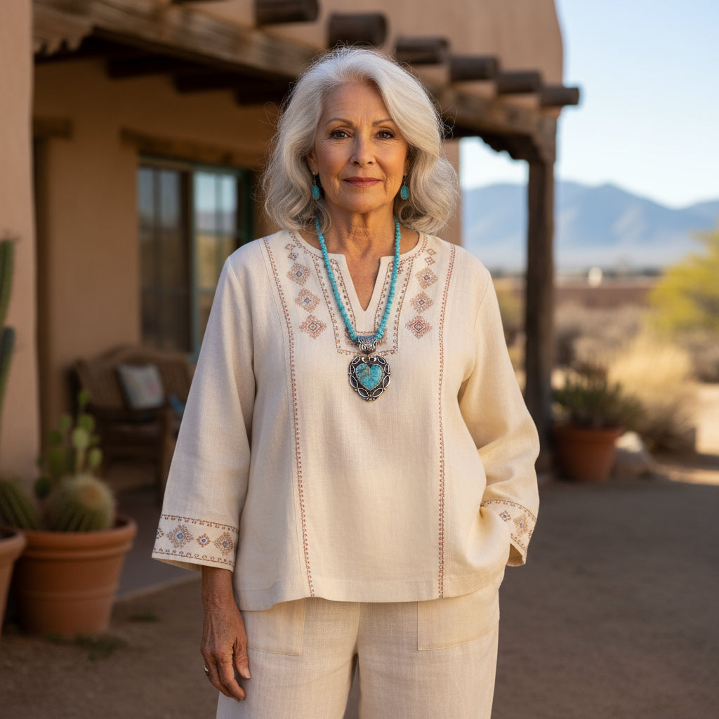CONCHO PENDANT HEART Turquoise Southwest Style Large NewWorldGems