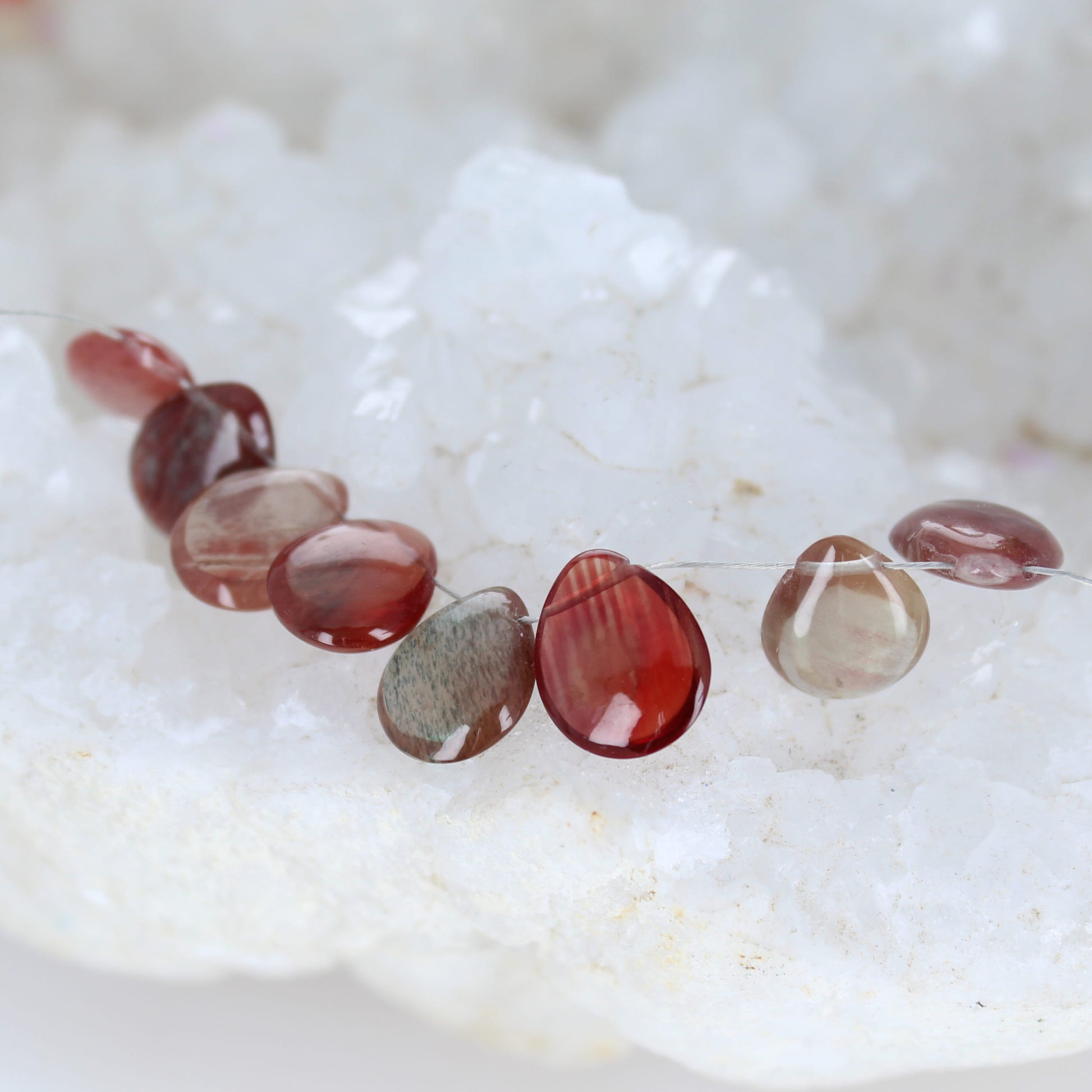 Andesine Briolettes Set Of 8 Pcs 10-11mm -NewWorldGems