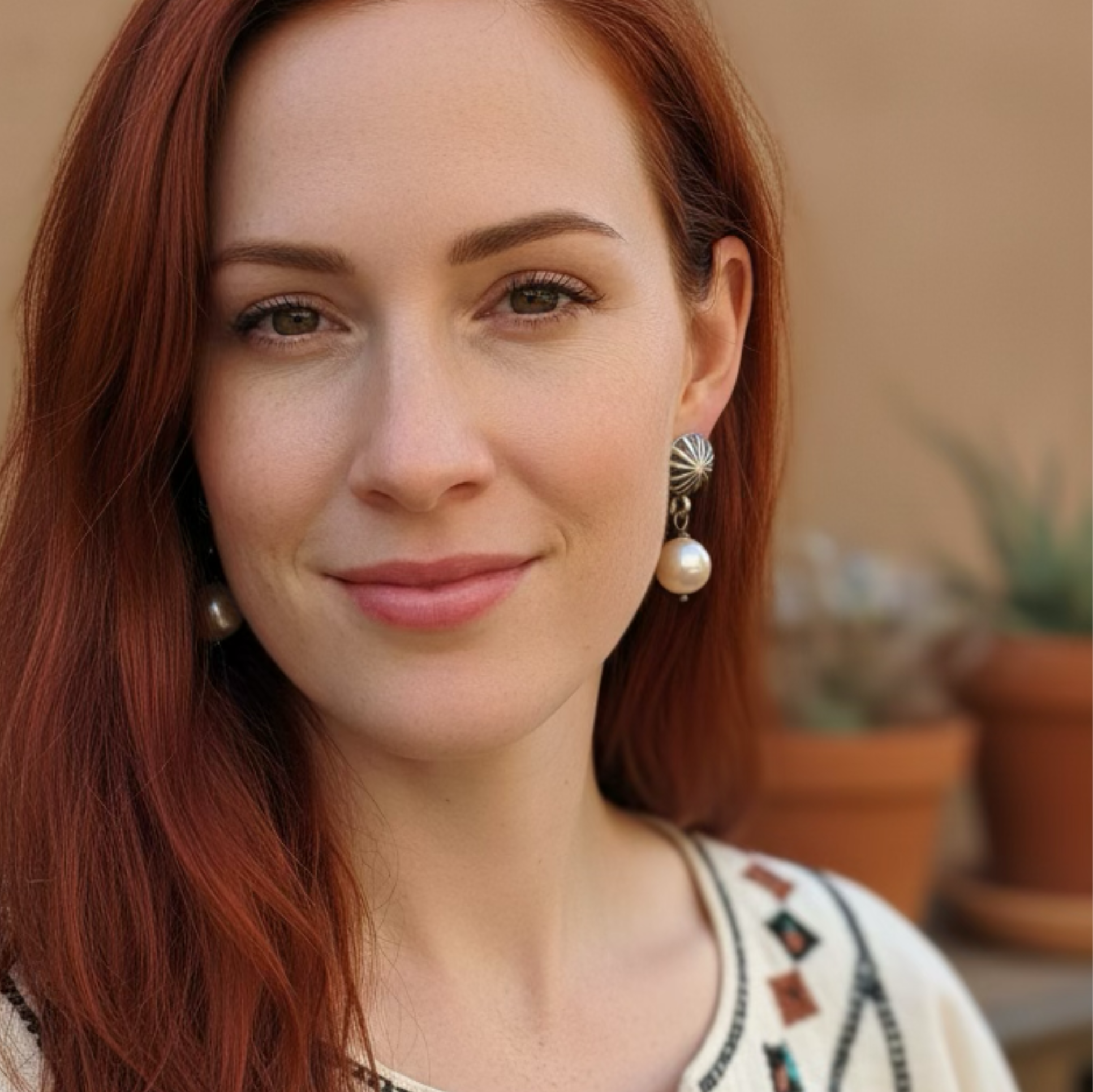 Baroque 11mm Pearl Earrings Sunburst Posts Southwestern Elegance