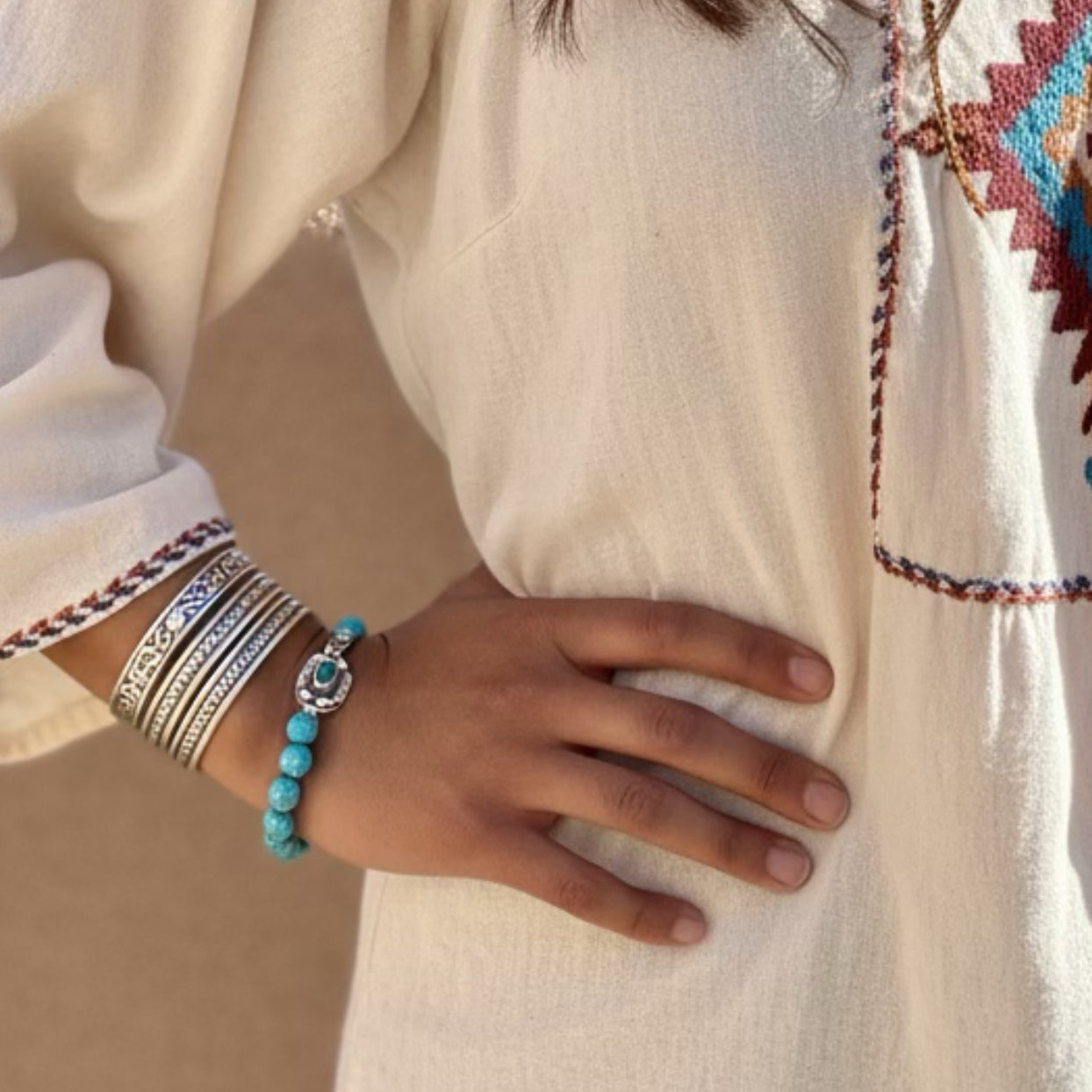 Gorgeous Blue Ridge Nevada Turquoise Bracelet Sterling Silver Southwestern