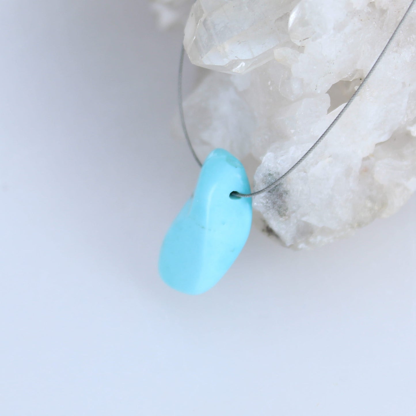 Sculpted Sleeping Beauty Turquoise Pendant Component 22x11mm