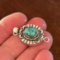 AAA Godber Nevada Turquoise Sterling Clasp Moon Design 8x10mm