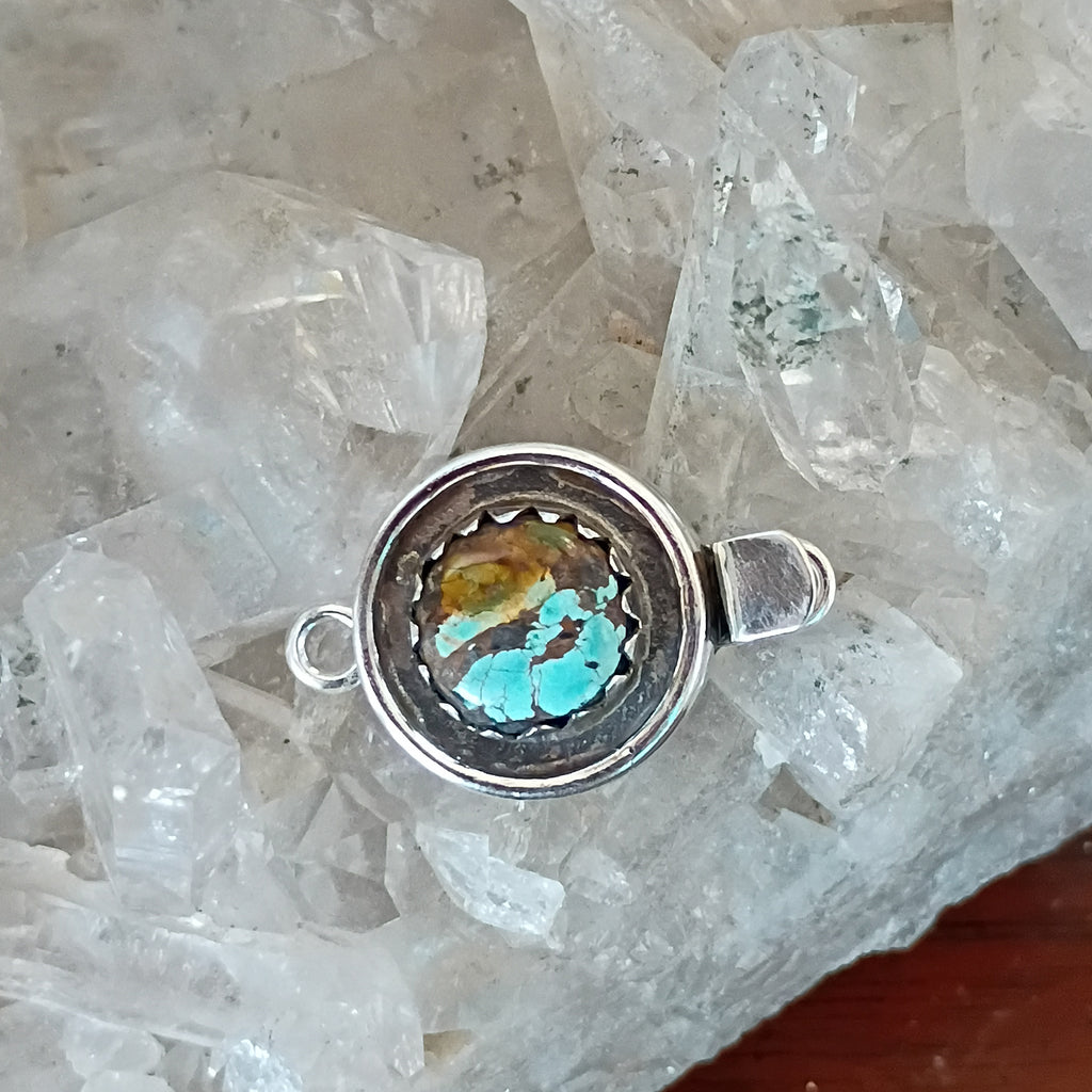 AAA Aqua Golden Royston Ribbon Turquoise Clasp Design Sterling 11mm