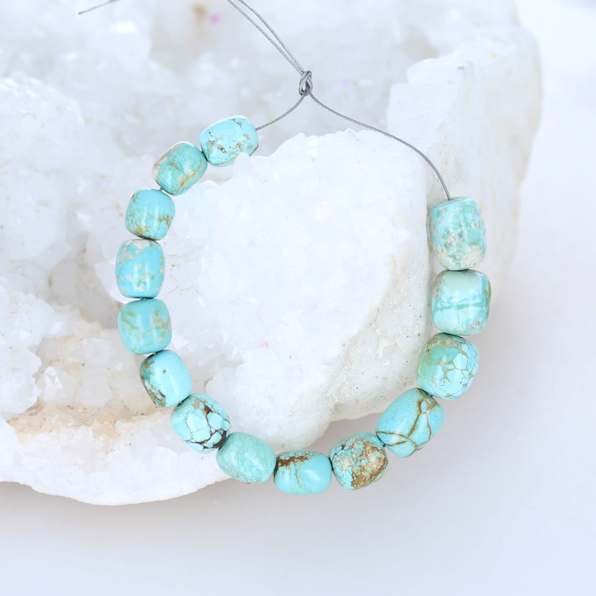 AUSTRALIAN TURQUOISE Graduated Barrel Beads 4.5" -NewWorldGems