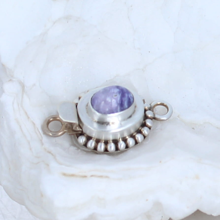 Lavender Mexican Opal Clasp Sterling Ball Style -NewWorldGems