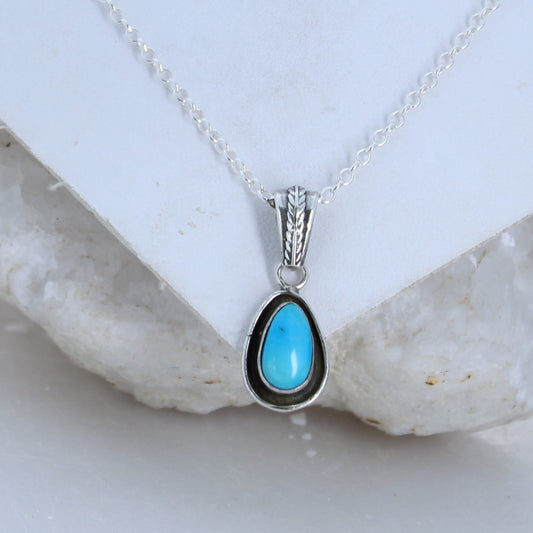 Blue Sonoran Rose Turquoise Centerpiece Pendant Sterling Silver #2