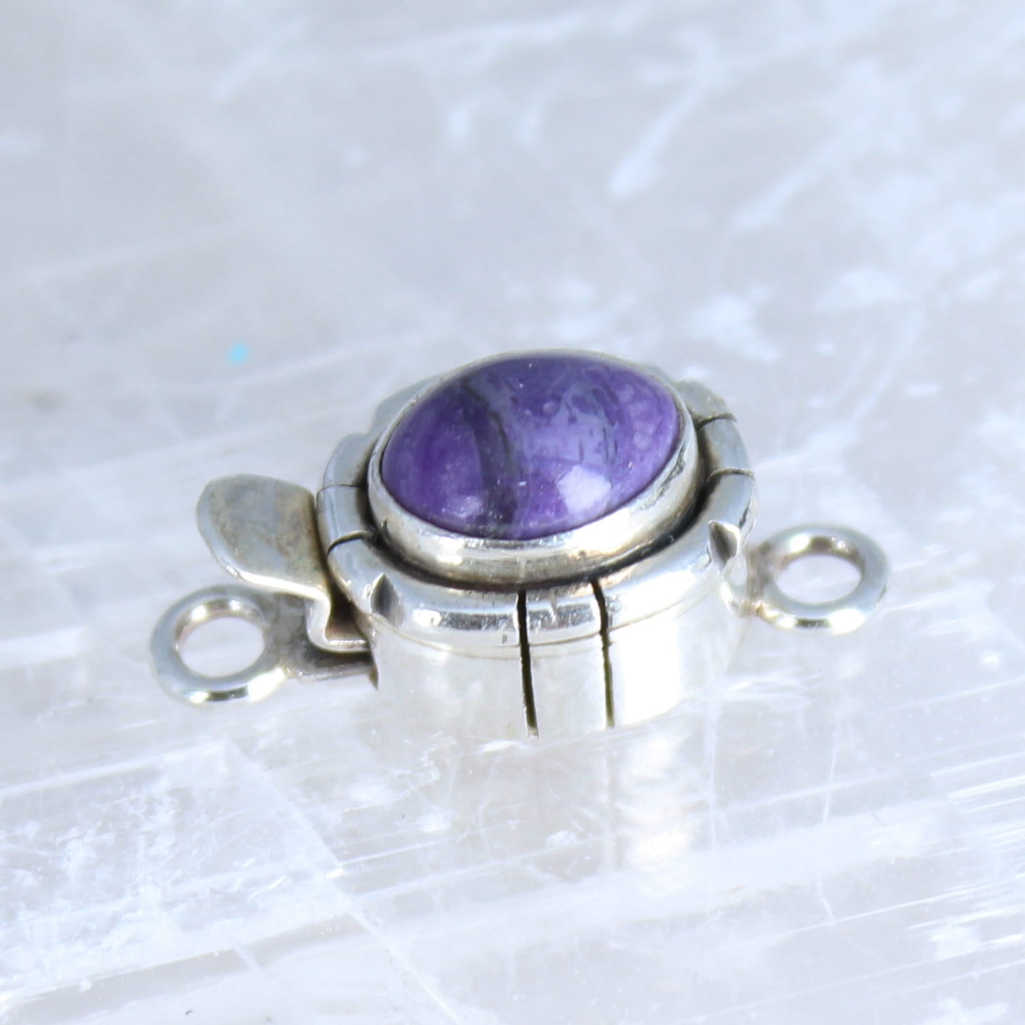 Sugilite Clasp Sterling Oval 10x8mm Southwest Style Deep Purple