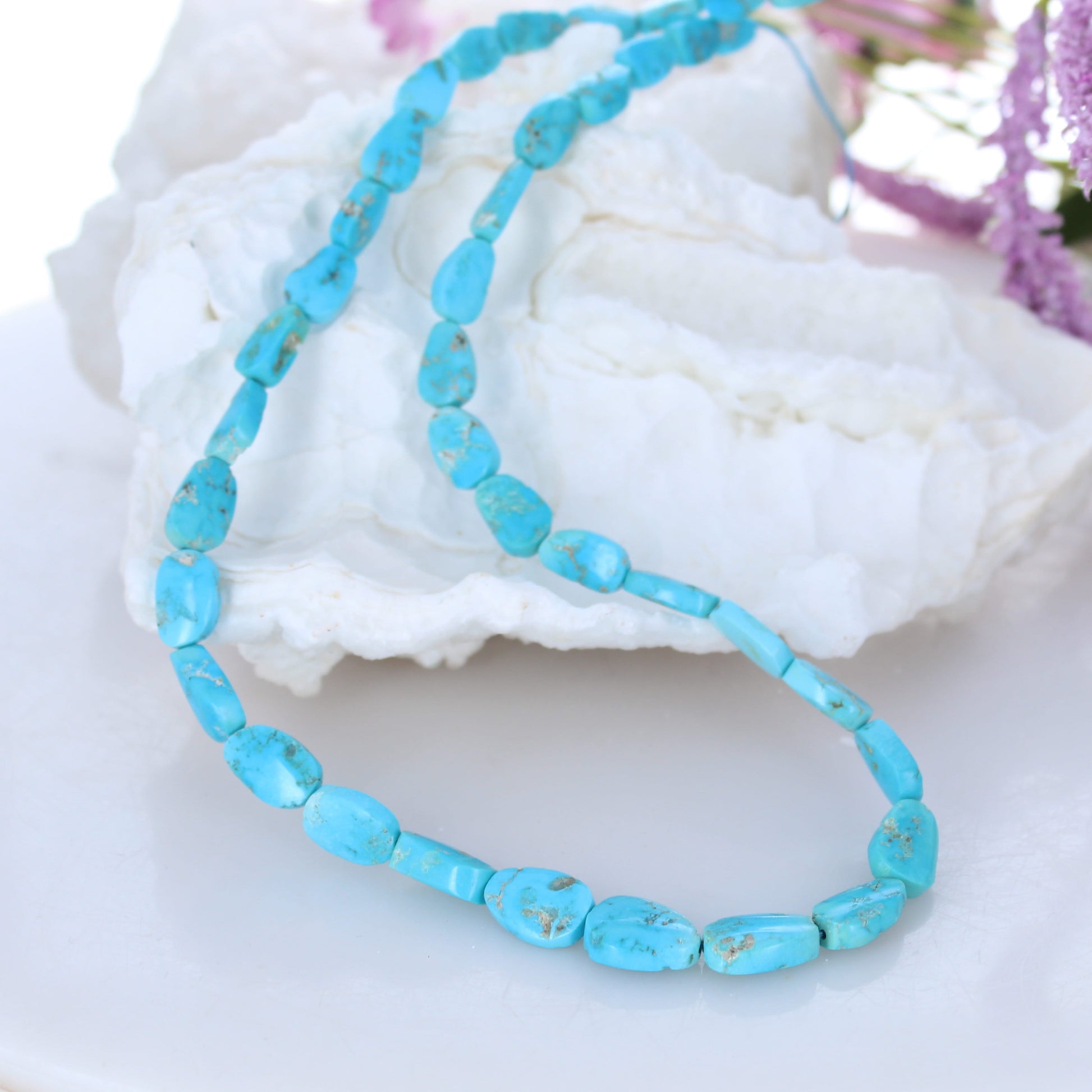 Genuine SLEEPING BEAUTY TURQUOSE Flat Beads Free Form -NewWorldGems