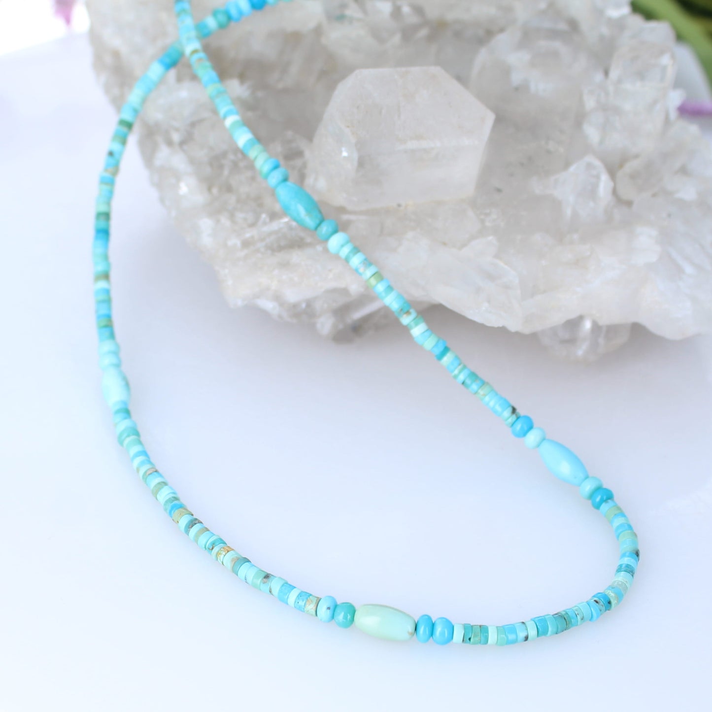 100% Natural Sleeping Beauty Turquoise Necklace Multi Color Sterling