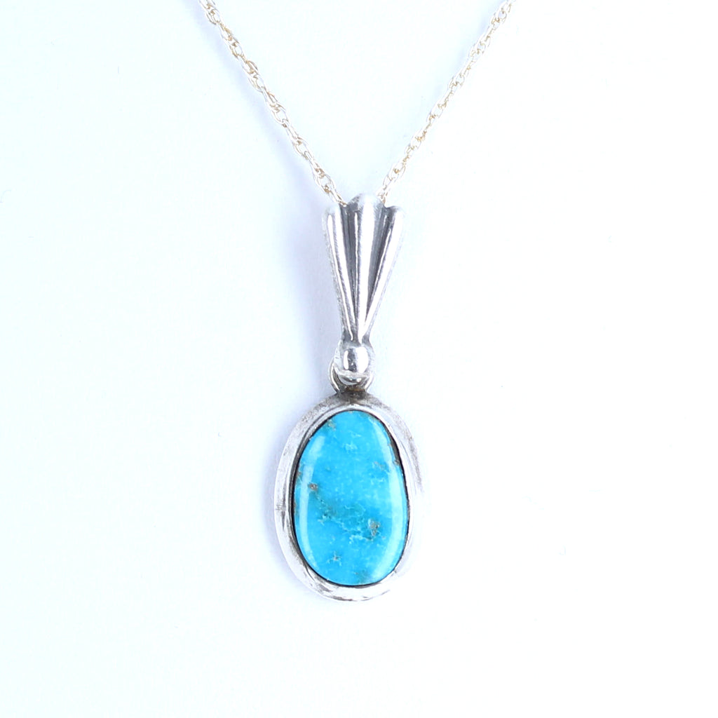 Kingman Turquoise Sterling Silver Pendant Southwestern Elegance