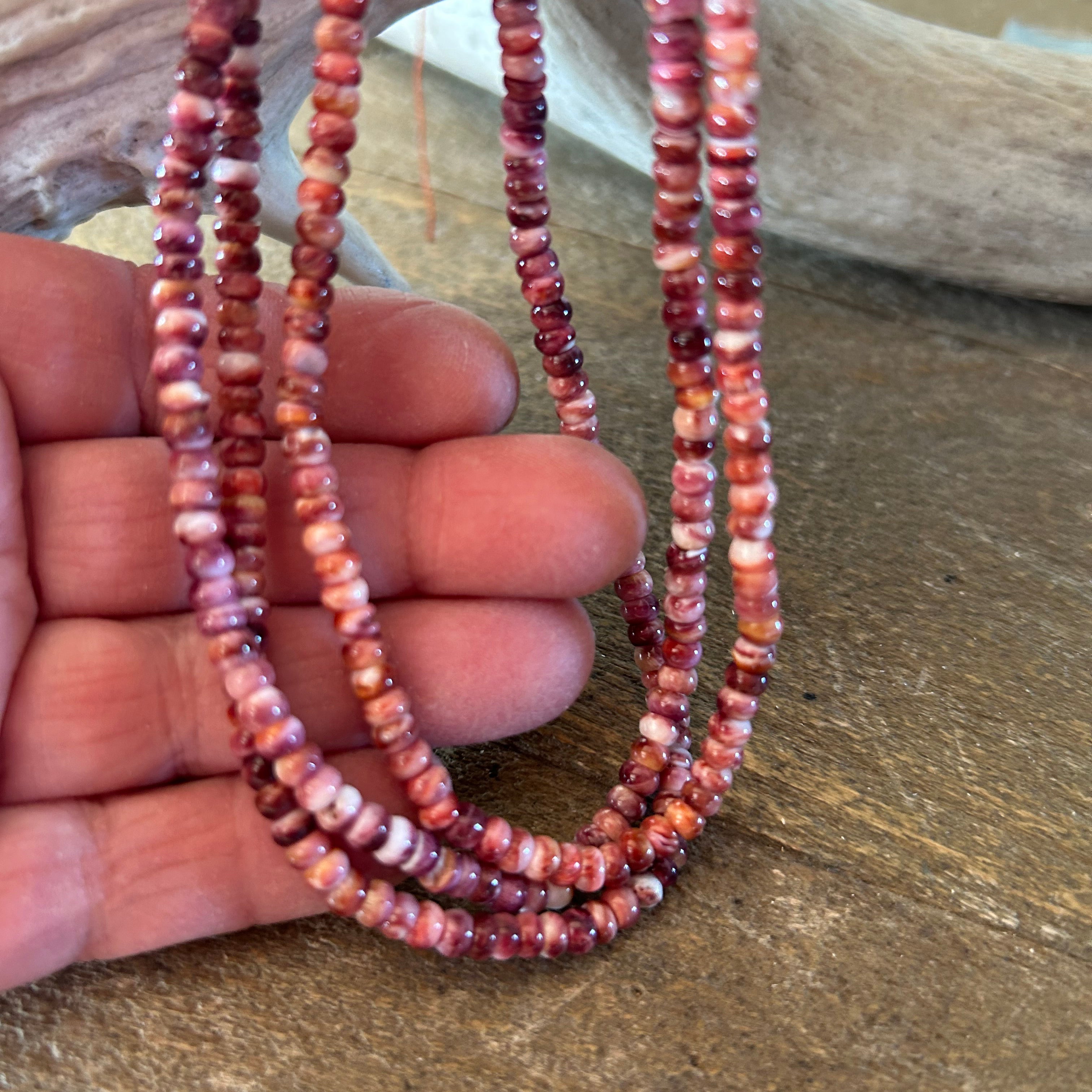 AAA Lavender Purple Spiny Oyster Beads Rondelles 4mm 16"