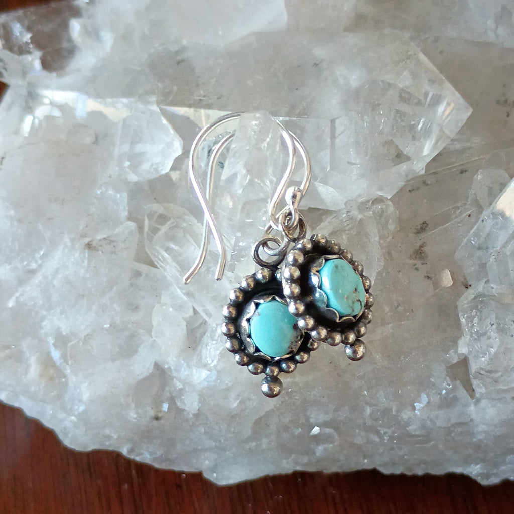 Dainty DRY CREEK TURQUOISE Earrings Southwest Rare American Turquoise