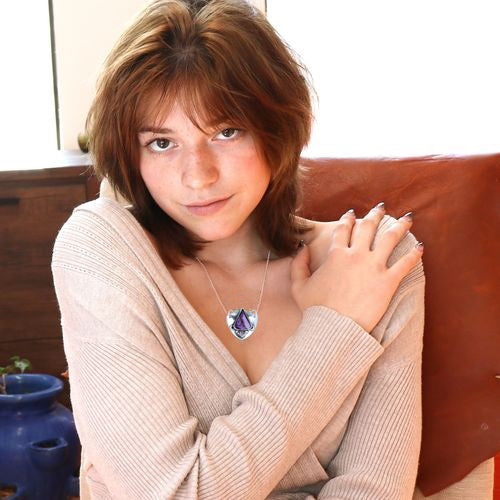 Royal Purple Sugilite Shield Pendant Sterling Southwest